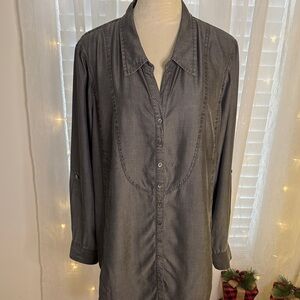 NIC+ZOE Slate Button-Up Blouse
